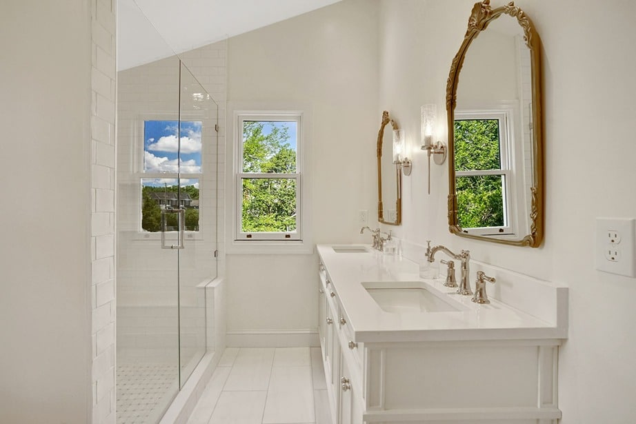 White Bathroom Sink Remodel in Virginia