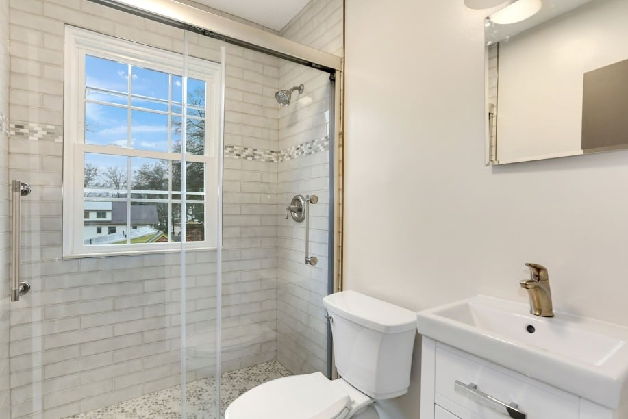 Gold, White and Silver Bathroom Remodel in Virginia