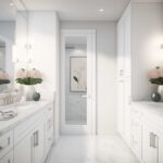 an illustration of a white modern bathroom remodel concept by the best home remodeling company near Tysons Virginia